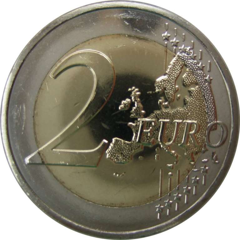 (008) Монета Мальта 2015 год 2 евро &quot;100 лет первому авиаполёту с Мальты&quot;  Биметалл  UNC
